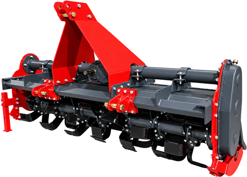WINNERS rotavator rear board and damper spring brackets, right three-quarter view
