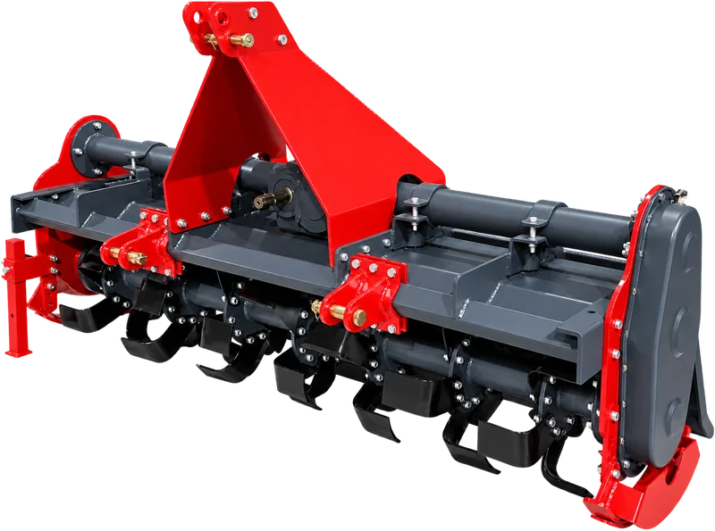 WINNERS heavy-duty rotavator, three-quarter close view